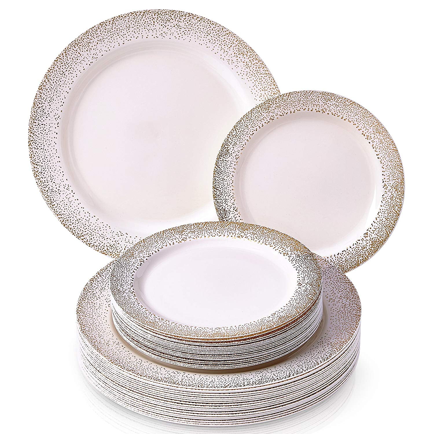 PARTY DISPOSABLE 40 PC DINNERWARE SET | 20 Dinner Plates | 20 Salad or ...