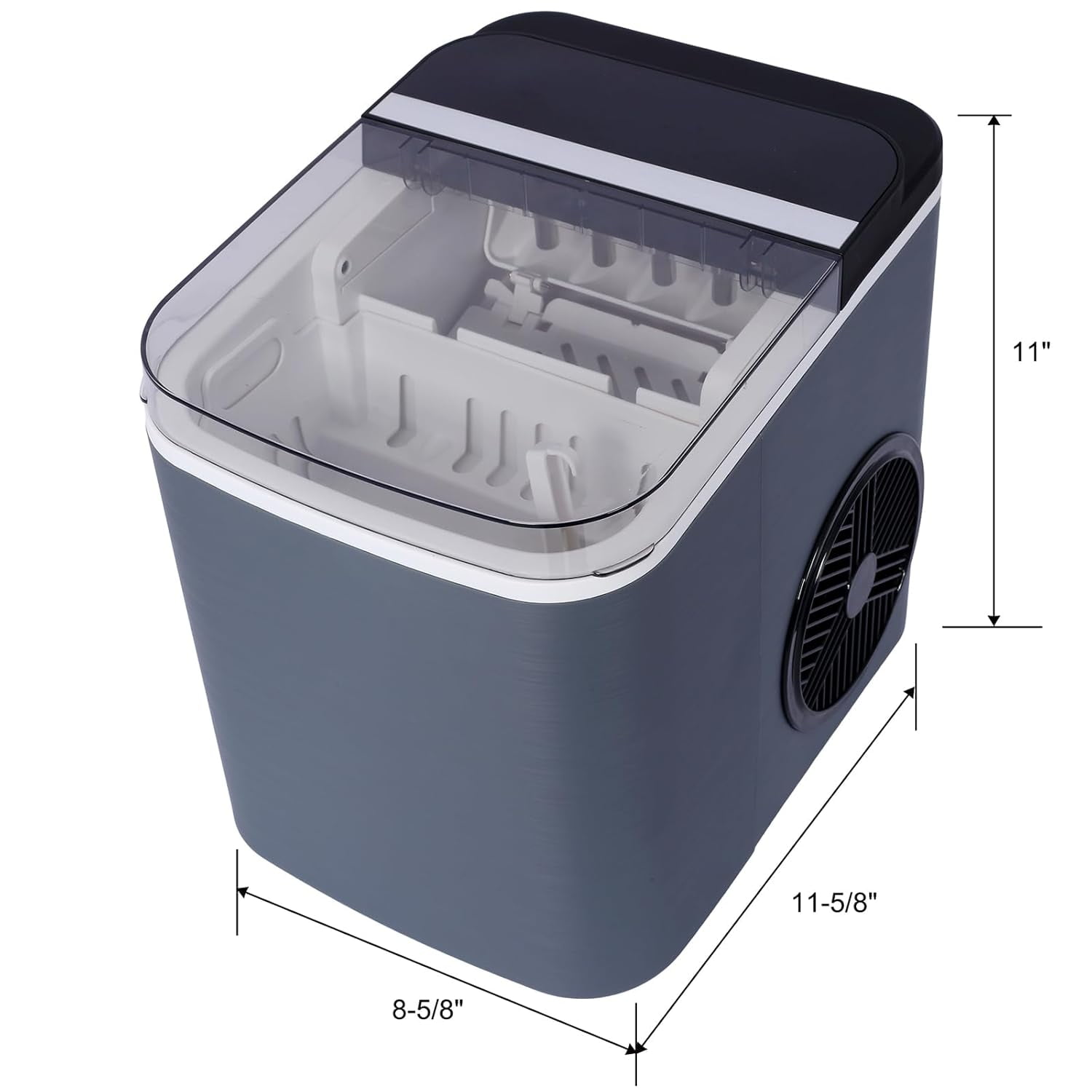 Countertop Ice Maker with Self-Cleaning, 9 Cubes in 6 Mins & 26 lbs per Day, Portable Ice Machine with Basket & Scoop, ETL/FDA Certified for Home, Kitchen, Office, Bar