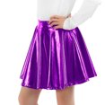 thumbnail image 4 of Girls Metallic Skater Skirt Christmas Halloween Cosplay Skirts Shiny Pleated Short Skirt Kids Dance Performance Party Skirt, 4 of 7