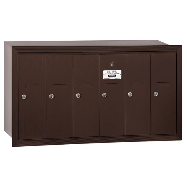 Buzón vertical de 6 puertas Salsbury 4B+ para USPS Access Bronze