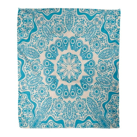 Looking For Round Rugs ASHLEIGH 58x80 inch Super Soft Throw Blanket Ornamental Round Lace Pattern Circle with Many Details Looks Like Crocheting Home Decorative Flannel Velvet Plush Blanket ()