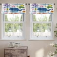 thumbnail image 2 of LALILO Kitchen Curtain Valance Blue Beautiful Mountains Winter Rod Pocket Window Curtain 52"x 18" Set of 2, 2 of 7