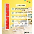 thumbnail image 5 of Adiroffice 72" Stainless Steel 4-Door Storage Locker for School with Keys and Hangers, Red, 5 of 8