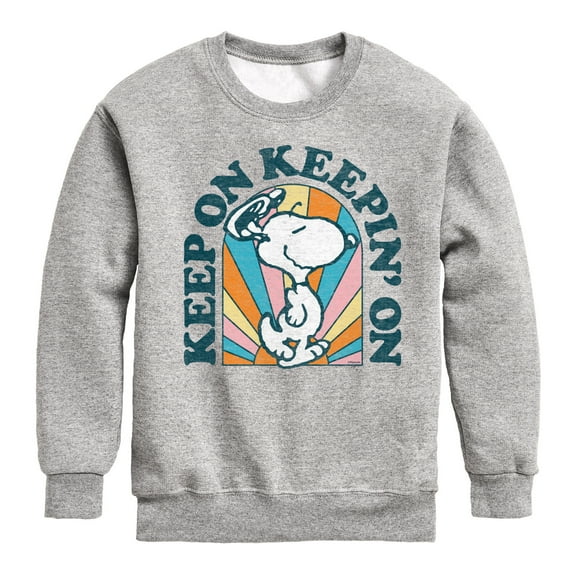 Peanuts - Keep On - Toddler And Youth Crewneck Fleece Sweatshirt