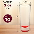 thumbnail image 5 of Cordial Shooter Shot Glasses 2 oz. Set of 10, Bulk Pack - Great for Birthdays, Parties, Indoor & Outdoor Events - Red, 5 of 5