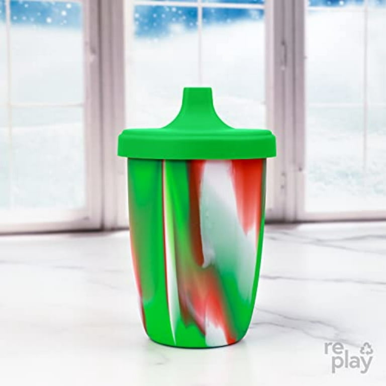 Re-Play Silicone Sippy Cups for Toddlers, 8 oz Kids No Spill Cup Christmas  