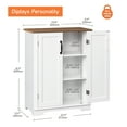 thumbnail image 5 of WAMPAT Bathroom Free Standing Cabinet with Doors, White Wood 31.5" Cupboard with Adjustable Storage Shelf, 3-tier Floor Cabinets for Living Room, Entryway, Study, 5 of 8