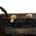 thumbnail image 7 of Household Essentials Decorative Trunk, Embossed Metal, Large, Chinese Fir Wood, Darkened Interior, Rope Handles, Flat and Fully Opening Lid, Handmade, Walnut and Almond Stain, 7 of 7