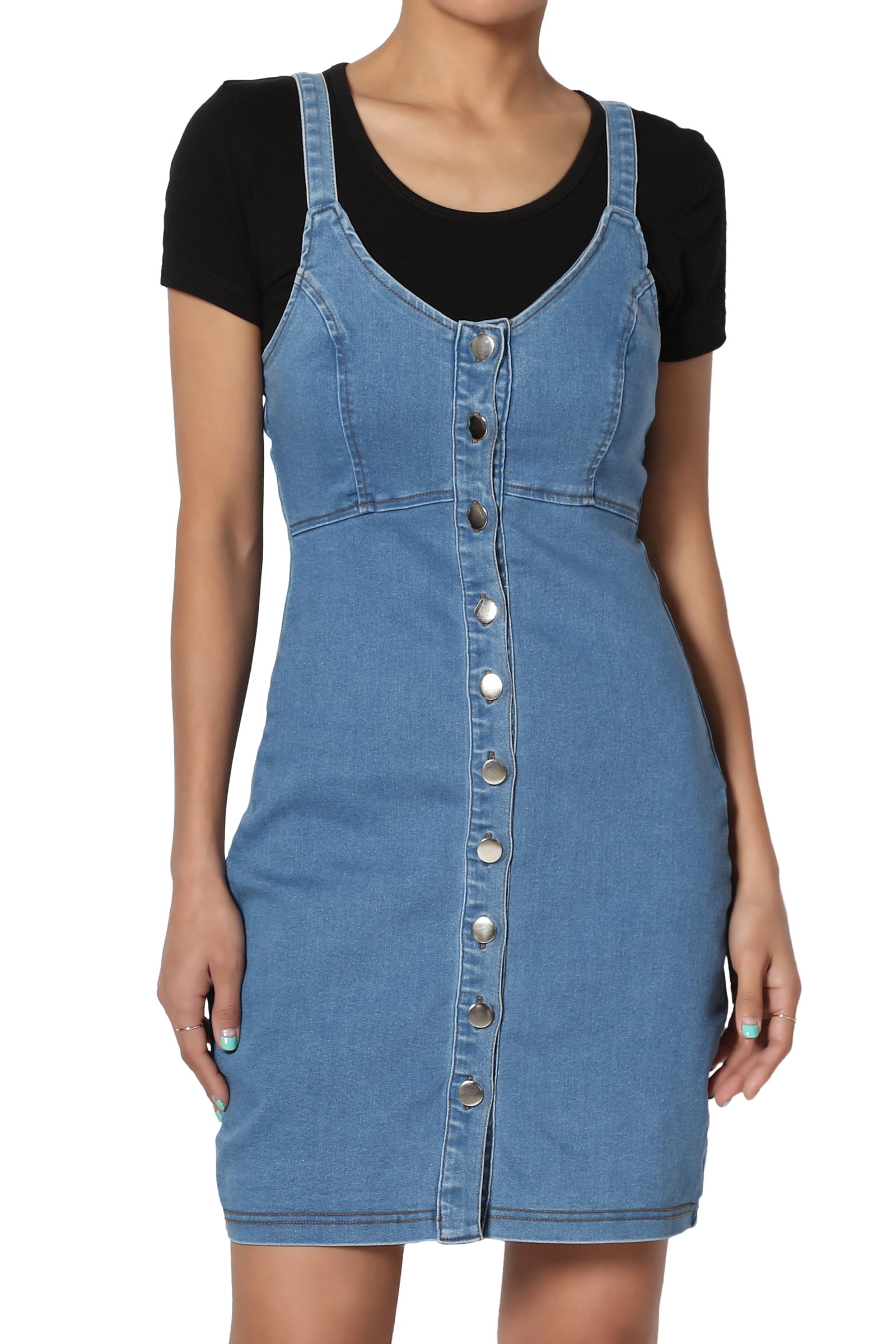 fitted denim mini dress