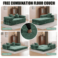 thumbnail image 6 of Spaco Flannel Fabric Compression Sofa, Convertible Floor Sofa Bed with Pillow Back Support Armrest, Comfy Couch Lounge Sleeper Bed for Indoor as Living Room Bedroom, Green, 6 of 6