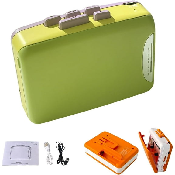 Portable Stereo Cassette Player, Retro Tape Machine, Multi-Function Radio Recorder, Equipped with Headphones