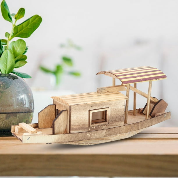 Rdeghly Wooden Boat Toy, Sailing Toy,Wooden Ship Assembly Model DIY Kits  Sailing Boat Decoration Wood Kits Toy Gift 