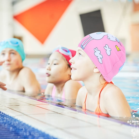 TINKSKY 2-Pack Fabric Swim Caps for Teens, Comfortable Swimming Lesson Gear