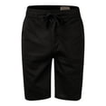 thumbnail image 4 of Bcfgryg Mens Summer Elastic Waist Casual Shorts Solid Color Shorts Drawstring Pants Men's Linen Shorts For Summer Travel Black L, 4 of 4