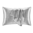 thumbnail image 2 of 2 PCS Pure Mulberry Silk Pillowcase Luxury and Soft Pillow Cases for Gift 20.08*25.98 "(Light Gray), 2 of 8