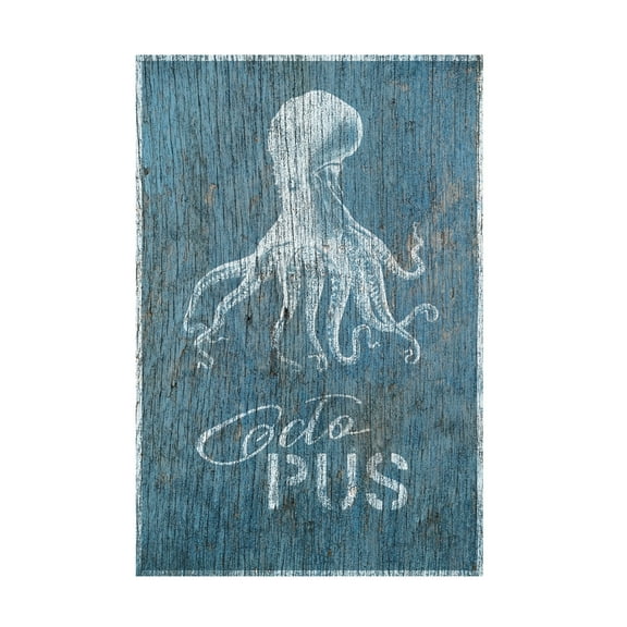 Cora Niele 'Octopus on Blue Wood' Canvas Art