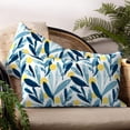 thumbnail image 4 of Outdoor Lumbar Pillow Covers 12\u201dx20\u201d, Rectangle Throw Pillow Covers for Patio Furniture, Decorative Lumbar Cushion Case for Garden Balcony Couch Office Chair, Pack of 2, Leaves Multi, 4 of 6