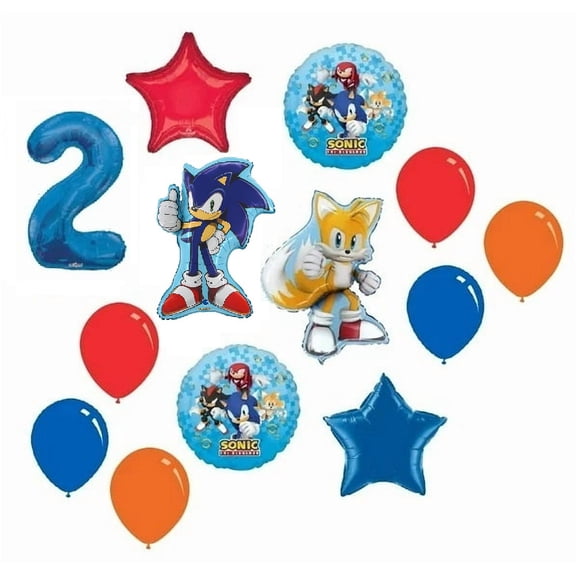 Sonic the Hedgehog and Miles Tails Prower 2nd Birthday Party Supplies 13 Piece Set