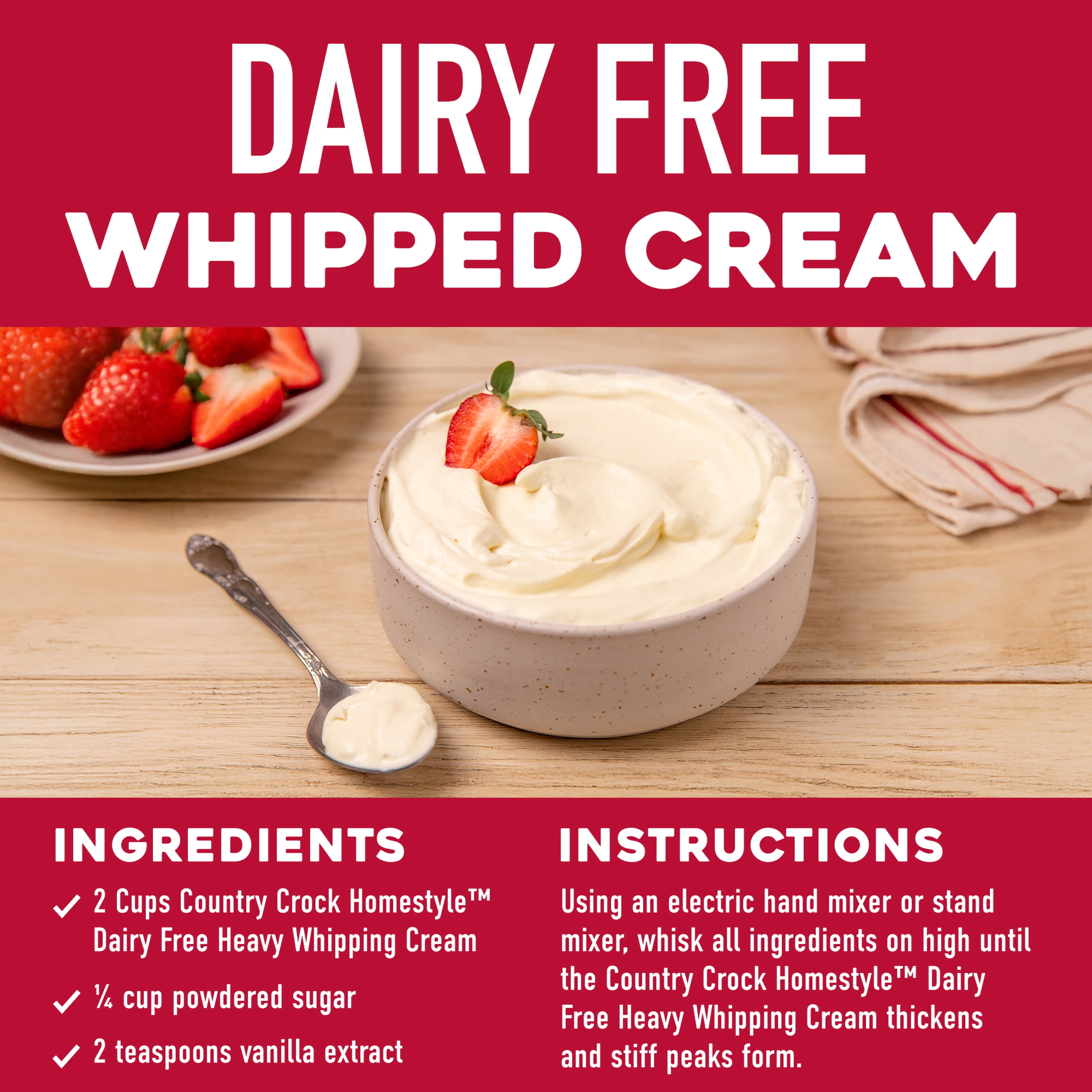 Country Crock Homestyle™ Dairy Free Heavy Whipping Cream (Refrigerated)