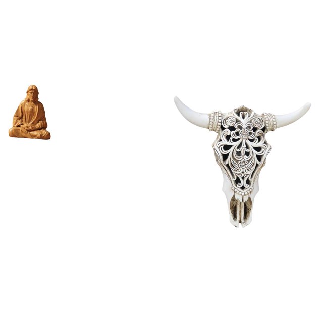 Figura Del Sagrado Corazón De Jesús Y Cabeza De Toro Tribal Para Colgar En La Pared, Estatua Coleccionable Para Oficina, Dormitorio, Pasillo, Decoración De Granja