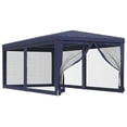 thumbnail image 2 of Carevas Party Tent with 6 Mesh Sidewalls Blue 9.8'x19.7' HDPE, 2 of 7