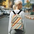 thumbnail image 7 of FORMRS Mini Backpack Purse for Women Travel Daypack Casual Shoulder Bag, Striped Pattern, 7 of 7