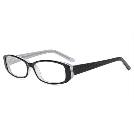 Contour Womens Prescription Glasses, FM13034 Black/White/Crystal