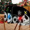 thumbnail image 5 of Christmas Jack Skellington Round Tablecloth 70 x 70 Inch, Black Xmas Tree Decorative Table Cloth Dining Table Cover, Winter Holiday Snowflake Dinner Party Picnic Decoration, 5 of 6