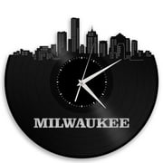 Milwaukee Skyline Vinyl Wall Clock