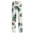 thumbnail image 5 of Women's Fashion Loose Christmas Print Casual Pants with Drawstring Elastic Waist, Comfortable Sleepwear and Loungewear Trousers for Home,Dark Green,L, 5 of 6