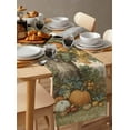 thumbnail image 3 of Orange Leaves Fall Burlap Cotton Table Runner 13x120 Inches Long, Thanksgiving Pumpkins Botanical Farmhouse Table Runners, Outdoor Dining Tablecloths Decor for Baby Shower/Party/Wedding, 3 of 6