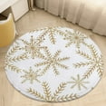 thumbnail image 6 of Christmas Golden Snowflakes Round Carpet Circle Rug Outdoor Patio Area Rug Washable Large Area Rugs Hallway Room Decor Fitness Mats, 6 of 8