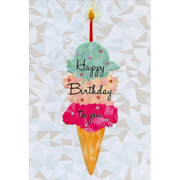 Pictura Triple Ice Cream Cone Birthday Card