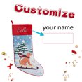 thumbnail image 2 of Personalized Christmas Stockings with Embroidered Name, 16.93 Inch Dog on Sled Jacquard Vintage Xmas Stocking with Soft Velvet Cuff for Fireplace Family Holiday Decor, 2 of 6