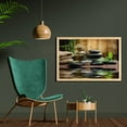 thumbnail image 2 of Spa Wall Art with Frame, Massage Stone Triplets Herbal Oil and Scent Candles Print, Printed Fabric Poster for Bathroom Living Room, 35" x 23", Black Brown and White, by Ambesonne, 2 of 2