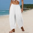 thumbnail image 6 of Xdegoge Baggy Harem Pants for Women Elastic Waist Lantern Trousers Casual Flowy Wide Leg Lounge Bottoms Summer Beachwear, 6 of 7