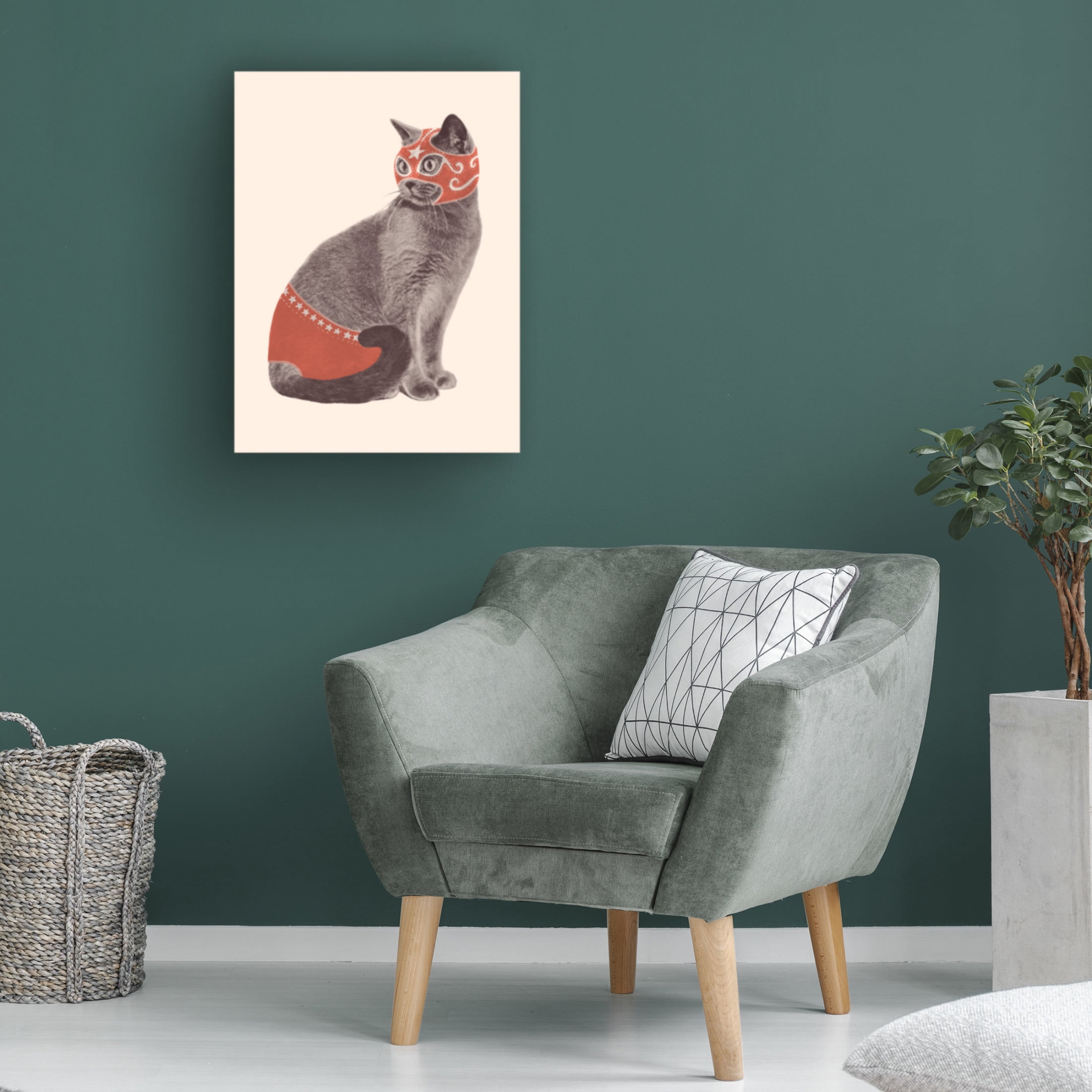 Trademark Fine Art Florent Bodart  Chat Catcheur Canvas Wall Art