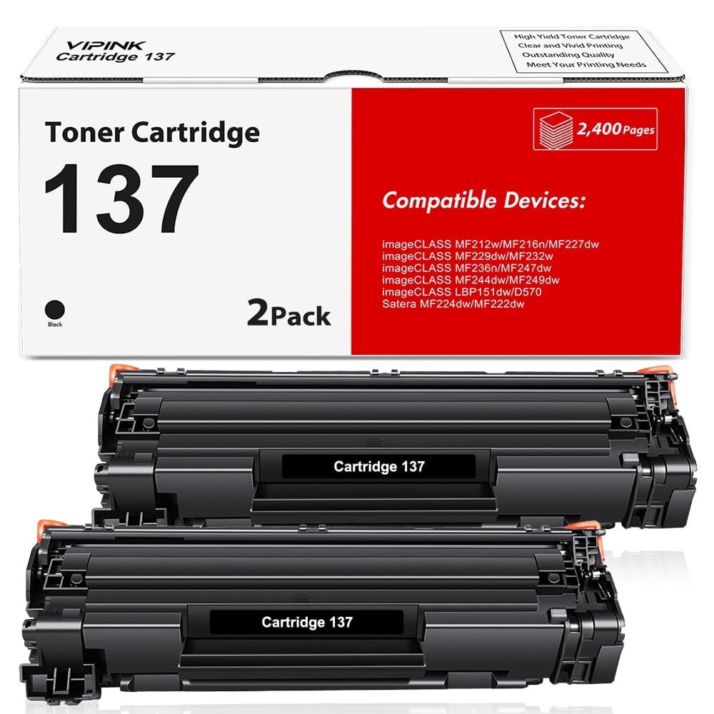 137 Black Toner Cartridge Compatible for Canon Cartridge 137 CGR-137 CRG137 imageCLASS D570 MF242dw MF232w MF236n MF244dw MF247dw MF227dw MF220 MF230 MF240 MF210 Series Printer Ink (2-Pack)