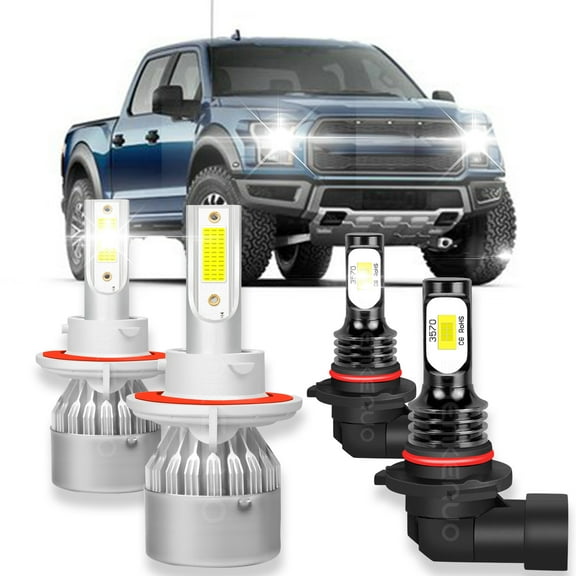 for 2004-2014 Ford F-150 6000K LED Headlight High Low Beam   Fog Light Bulbs Combo