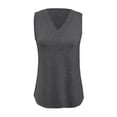 thumbnail image 3 of MIXUE Womens Summer Tops Summer Solid Color V Neck Fashion Sleeveless Vest Pullover Tshirts Activewear,Gray,XL, 3 of 4