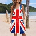 thumbnail image 6 of Busydd Womens 4th of July Dress Summer American Flag Graphic Sundresses Casual Independence Day Midi Dresses Crew Neck Beach Dress with Pockets, 6 of 6
