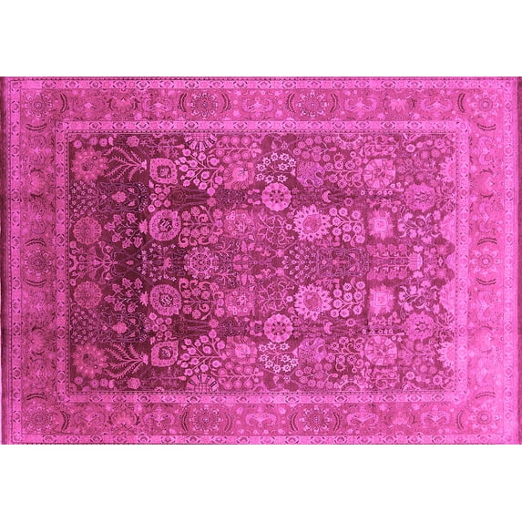 Ahgly Company Indoor Rectangle Oriental Pink Traditional Area Rugs, 8' x 10'