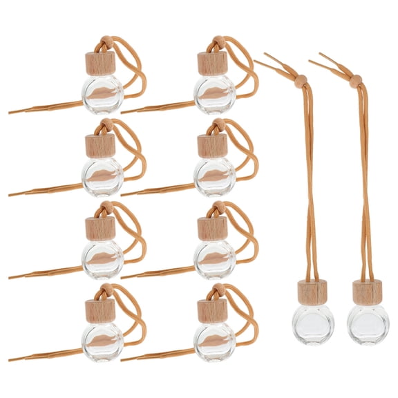 MLINS 10pcs Car Essential Oil Diffuser Hanging Bottle Air Freshener Car Perfume Diffuser Empty Glass Bottle