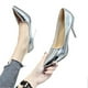 thumbnail image 1 of Glossys Golden/silver Pointed Stilettos High Heel Breathable Comfortable Sandals For Party Daily Work, 1 of 5