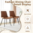 thumbnail image 3 of ExtraLco 7 Piece Round Dining Table Set for 6, 47.3 Inch Dining Table with 2-Tier Storage Shelf and Brown Upholstered Fabric Chairs for Dining Room Kitchen, 3 of 13