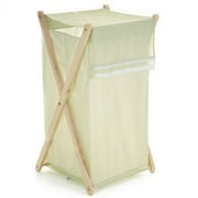 Badger Basket Sage Gingham Wood Frame Hamper