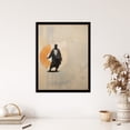 thumbnail image 4 of Qigong Serenity Shaolin Monk Practicing Mindfulness Tan Orange Charcoal Simple Oil Painting Art Print Framed Poster Wall Decor 12x16 inch, 4 of 5