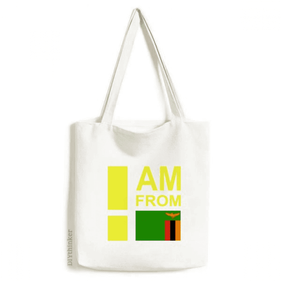I Am From Zambia Tote Canvas Bag Shopping Satchel Casual Handbag