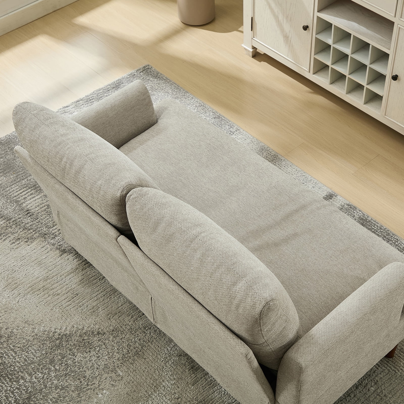 JURANYAZHU 54.7" Wide Chenille LoveSeat Comfortable Soft-Cushioned for Living Rooms and Small Spaces,Light Brown