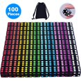 thumbnail image 1 of AUSTOR 100 piezas de dados negros con pepitas de colores Los dados de esquina cuadrados de 6 lados vienen con una bolsa de almacenamiento gratuita AUSTOR 767311692828, 1 of 1